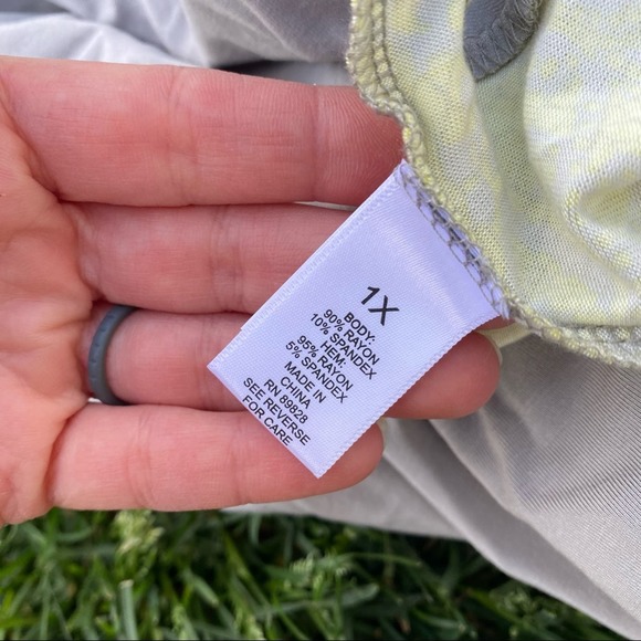 LOGO Lori Goldstein gray neon trim mode dress 1X - Picture 6 of 7